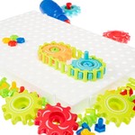 Мозаика для малышей Bondibon, с шестеренками и отверткой, 133 дет., BOX