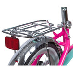 Велосипед NOVATRACK 16", ANCONA, розовый, тормоз нож.передняя корзина,,крылья и багаж. хромир.