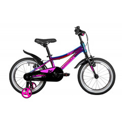 Велосипед NOVATRACK 16" KATRINA алюм., фиолет.металлик, полная защ.цепи, V-brake, короткие крылья