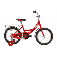 Велосипед NOVATRACK 16" URBAN красный, полная защита цепи, тормоз нож., крылья и багажник хром.