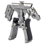 Трансформер 2в1 BONDIBOT Bondibon, мет. детали, CRD pvc 18,5x13,5x3,7см, робот-пистолет Беретта М92, цвет серый.
