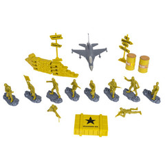 Набор "Армия" Bondibon, 10 шт. солдатиков с оружием, 1шт. самолёт и аксессуары,военная карта местности , РАС