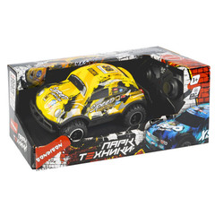 Упр. радио маш. M1:24, Bondibon "Парк Техники", BOX 23,5х13,5х12,5 см, 4-CH R/C, LED-подсветка, джип внедорожник, жёлтый.