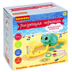 Обуч.муз.игра спирограф "РИСУЮЩАЯ ЧЕРЕПАХА" Bondibon,10 режимов рисования,5 фломастеров,4 трафарета
