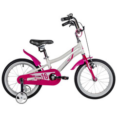 Велосипед NOVATRACK 16" NOVARA алюм., белый, пер.руч., зад.нож. тормоз, короткие крылья, полная защи