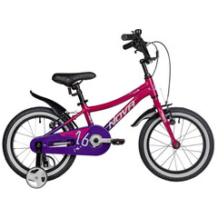 Велосипед NOVATRACK 16" KATRINA алюм., фуксия-фиолетов, полная защ.цепи, V-brake, короткие крылья