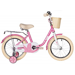 Велосипед NOVATRACK 16" MAPLE, розовый, полная защита цепи,тормоз нож.,крылья, багажник, пер.корзина