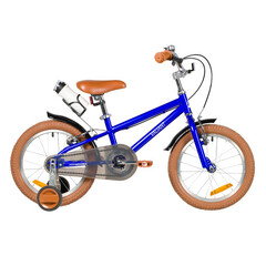 Велосипед NOVATRACK 16" VALIANT, сталь, тёмно-синий, полная защита цепи, ручной передний и задний то
