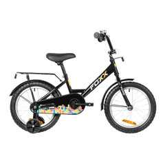 Велосипед FOXX 16" SIMPLE чёрный, сталь, тормоз нож, крылья, багажник, полная защ.цепи