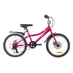 Велосипед FOXX 20" JASMINE фуксия,  стальная рама, 6 скор., Microshift MS21/Microshift TS38, дисковы