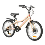 Велосипед FOXX 20" JASMINE бежевый,  стальная рама, 6 скор., Microshift MS21/Microshift TS38, дисков