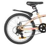 Велосипед FOXX 20" JASMINE бежевый,  стальная рама, 6 скор., Microshift MS21/Microshift TS38, дисков