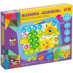 Мозаика для малышей Bondibon, Колобок, 48 фишек, 8 картинок, игр.пан.-чемод., верт. крепл., BOX
