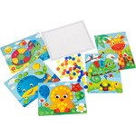 Мозаика для малышей Bondibon, 5 картинок-шаблонов, 60 фишек, BOX