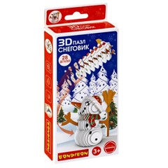 Новогодний набор Пазл 3D "Снеговик" BONDIBON, 28 деталей.